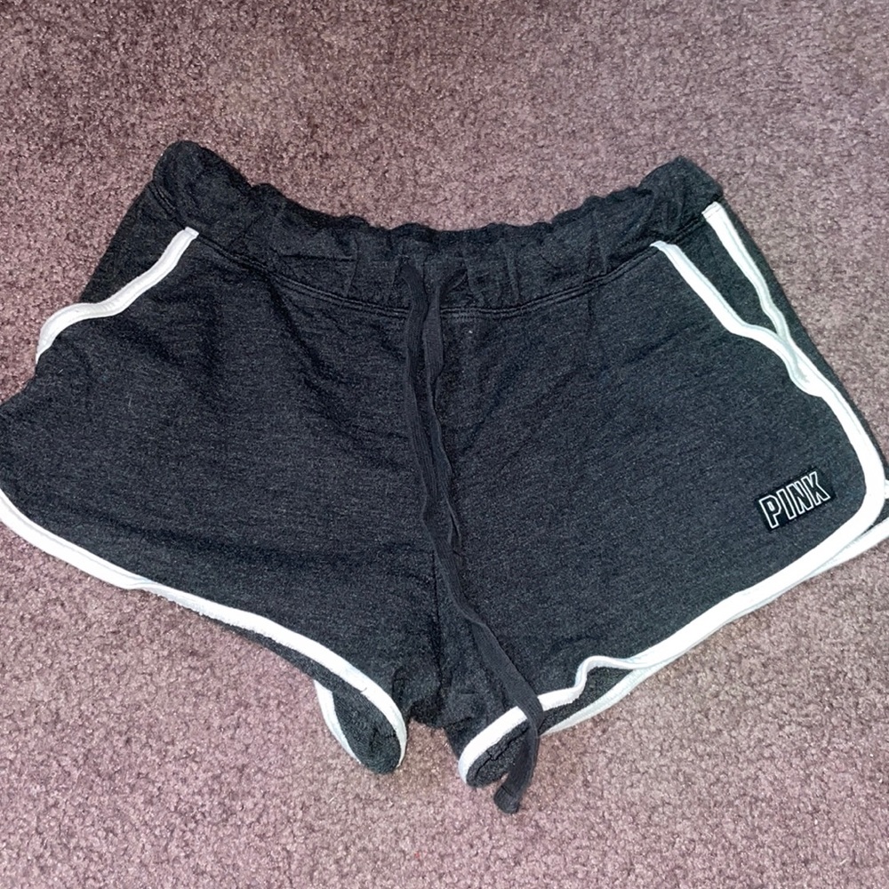 Pink victoria's secret gray and white shorts